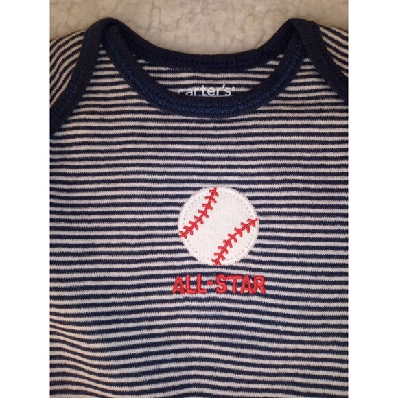 Carter’s Baby Boy Bodysuits 3M Lot of 2 – Cute Sayings & Stripes - Picture 7 of 10